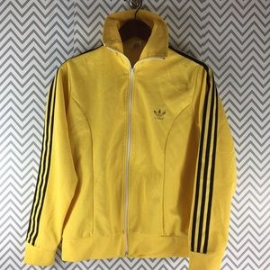 yellow adidas zip up